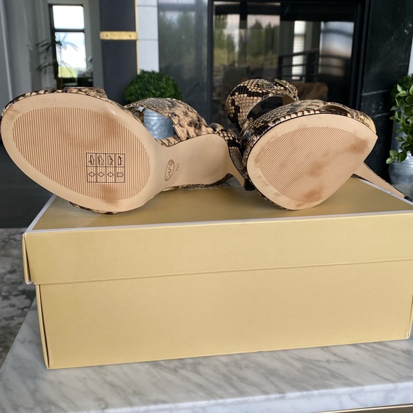 Michael Kors Snake Skin Ankle Strap Heels - Picture 7 of 8